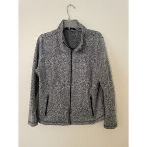 Exertek Black And Gray Womens Petite XL Zip Up Cozy Soft Workout Jacket